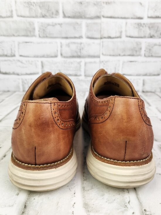 Cole Haan LunarGrand Men\'s Sz 12 M Brown Woodbury Leather Wingtip Oxford Shoes main image 8